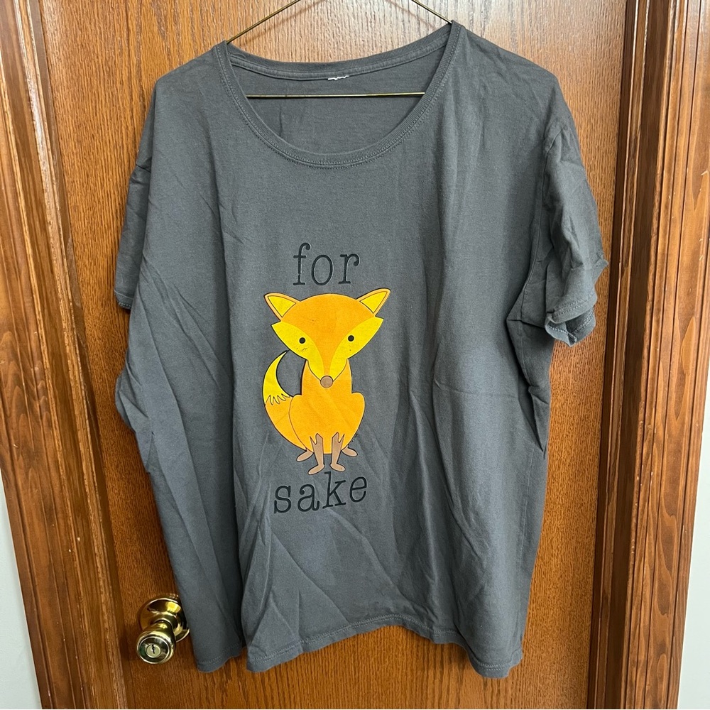 For Fox Sake Gray T-shirt Size XXL
